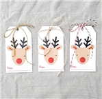 Tarjetas largas con cinta grandes Reindeer 12u